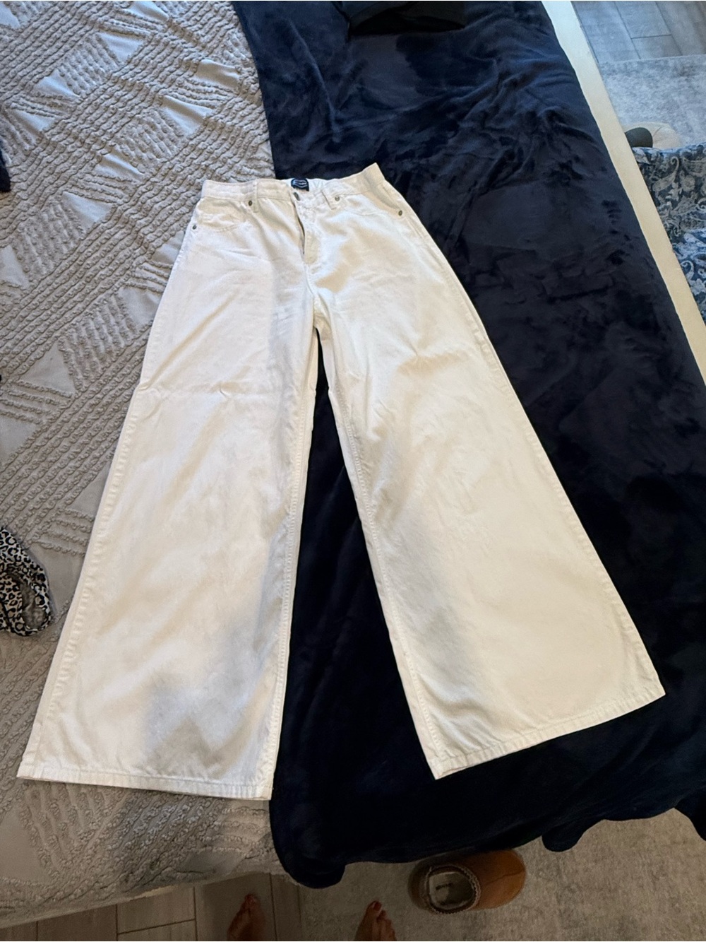 High-Rise Wide Leg Women's Pants in Off-White